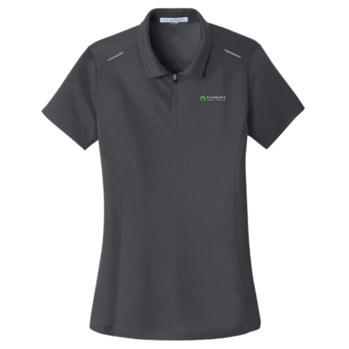 LandscapeUSA - Port Authority Ladies Pinpoint Mesh Zip Polo v1
