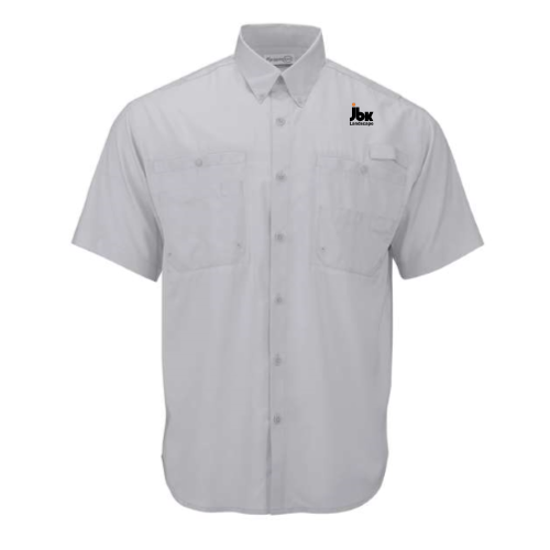 LandscapeUSA - Paragon - Hatteras Performance Short Sleeve Fishing Shirt v2 - Aqua Blue / Aluminum / White