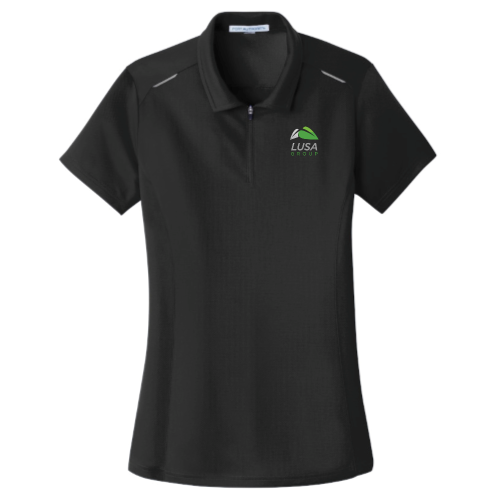 LandscapeUSA - Port Authority Ladies Pinpoint Mesh Zip Polo v5