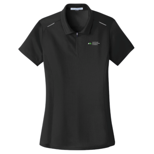 LandscapeUSA - Port Authority Ladies Pinpoint Mesh Zip Polo v4